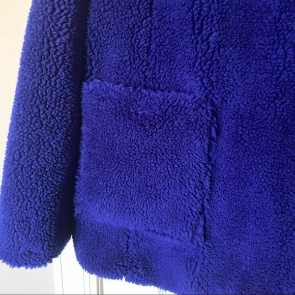 Sebby Teddy Faux Shearling Jacket in cobalt blue, size XL, NWT - Picture 4 of 8